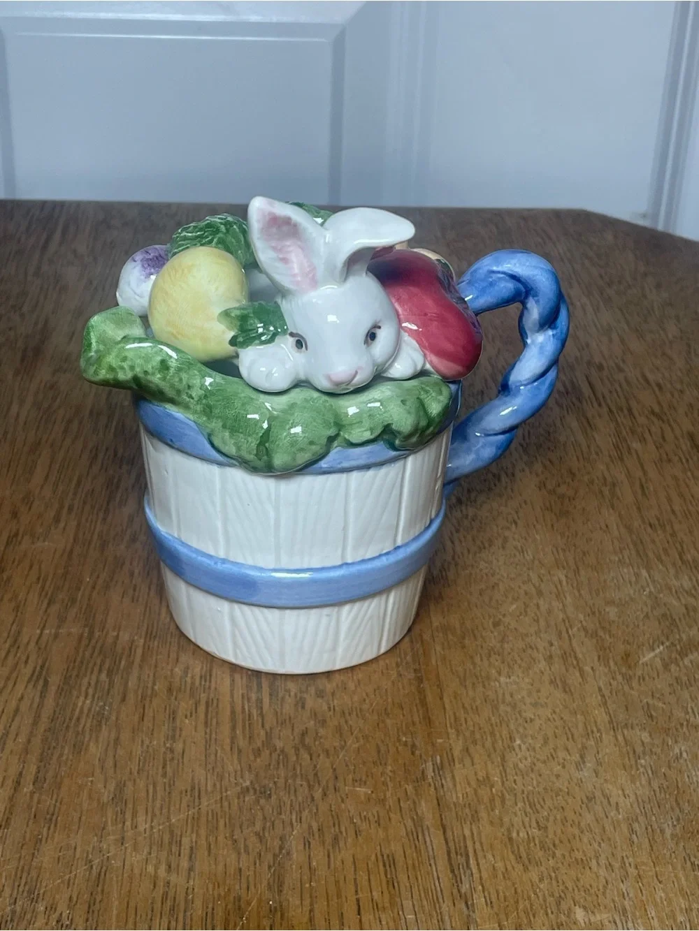 Vintage Fitz & Floyd Bunny Cream & Sugar Set 1993 Hand Painted Easter